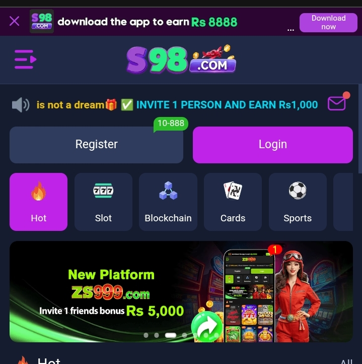 s98 game download
s98 real earning app
s98 game official app